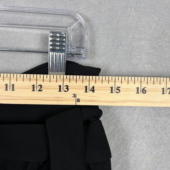 Diane Von Furstenberg Cropped Pants Size 6 Black Crepe Pleated Side Tie Pocket - Picture 8 of 16